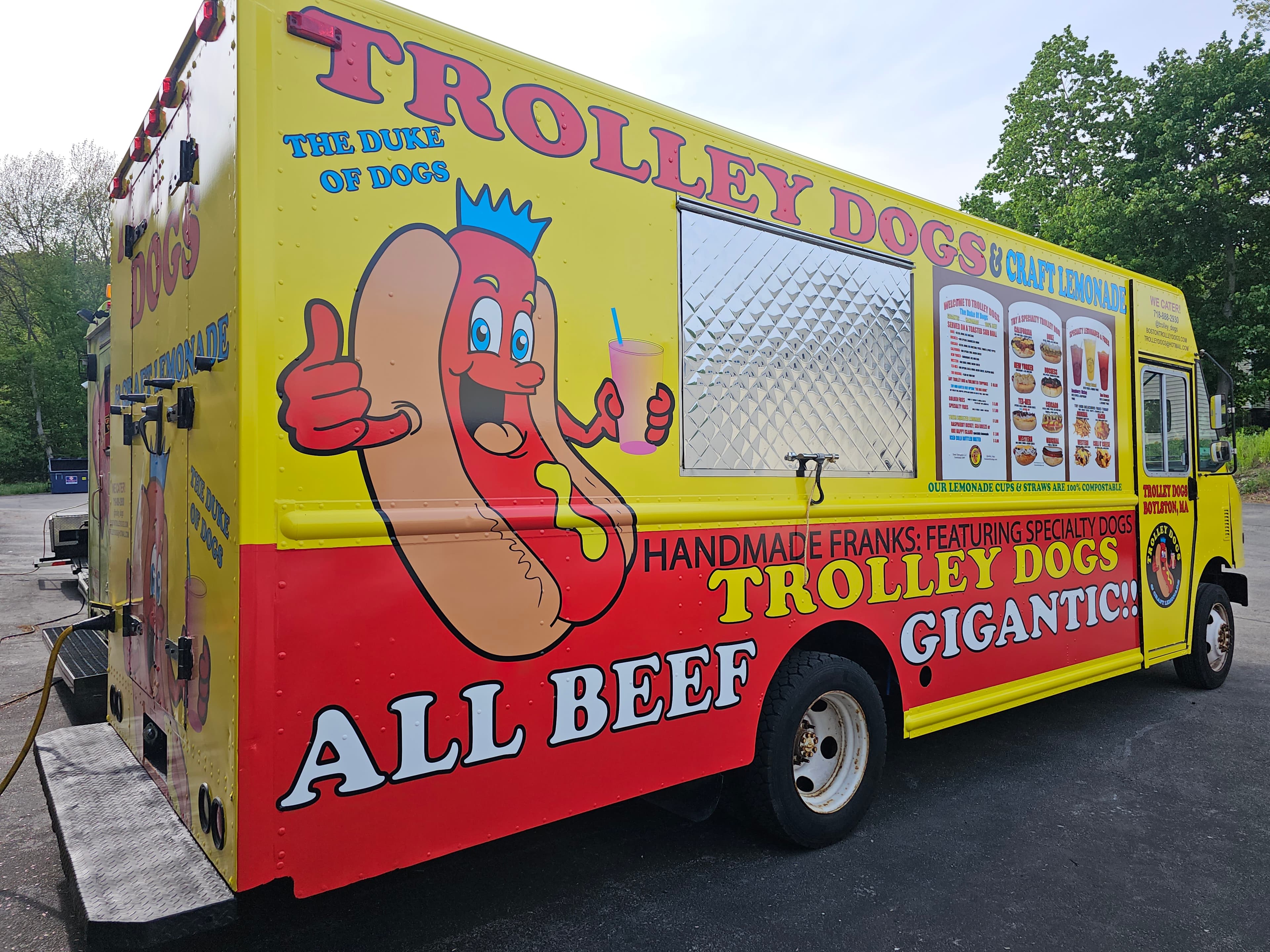 Trolley Dogs food truck at a New England catering event