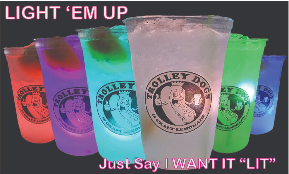 Trolley Dogs illuminated menu board